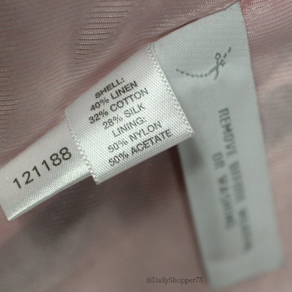 LOFT Ann Taylor Petite Women's Light Pink Black Floral Basketweave Dress Jacket - Picture 8 of 8